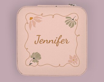 Personalized Jewelry Box, Bridesmaid Jewelry Box, Gift for Her, Travel Jewelry Box, Personalized Name Jewelry Box, Bridal Shower Gift