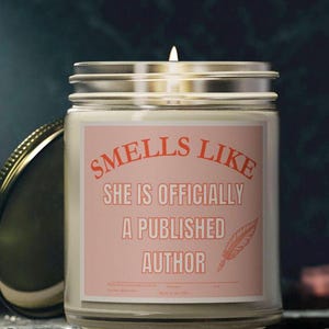 Author Gift Scented Candle for her Bestseller published book lover gift for author Funny Candle 9 oz Handmade gift for women Care Package