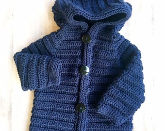 Navy Blue baby sweaters, baby shower gift, Blue toddler cardigans, baby hoodie, boys hooded sweaters, toddler sweater