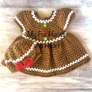Gingerbread Crochet Pattern, Gingerbread Dress Pattern, Crochet Christmas Dress Pattern, Christmas crochet patterns, crochet dress pattern image 9