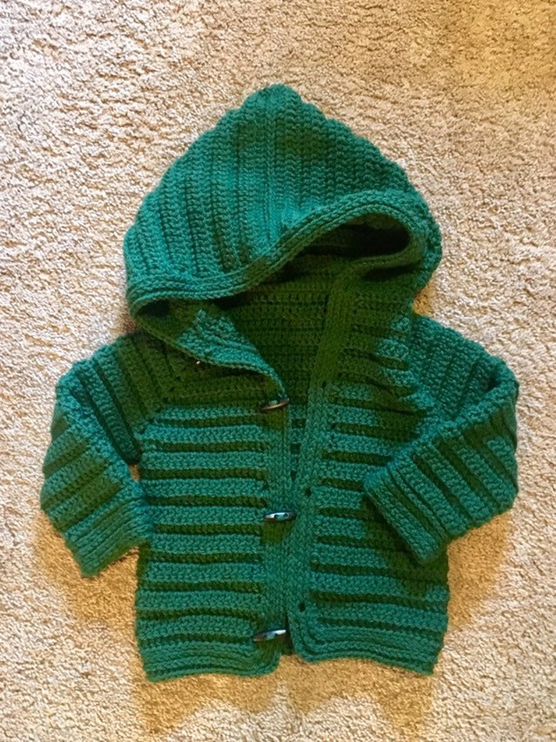 Green Hooded Cardigan Baby Boys Sweater 