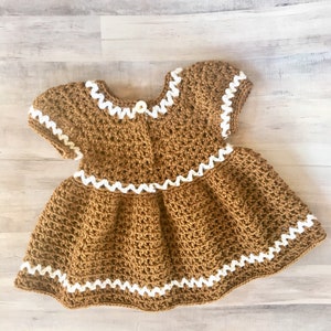 Gingerbread Crochet Pattern, Gingerbread Dress Pattern, Crochet Christmas Dress Pattern, Christmas crochet patterns, crochet dress pattern image 7