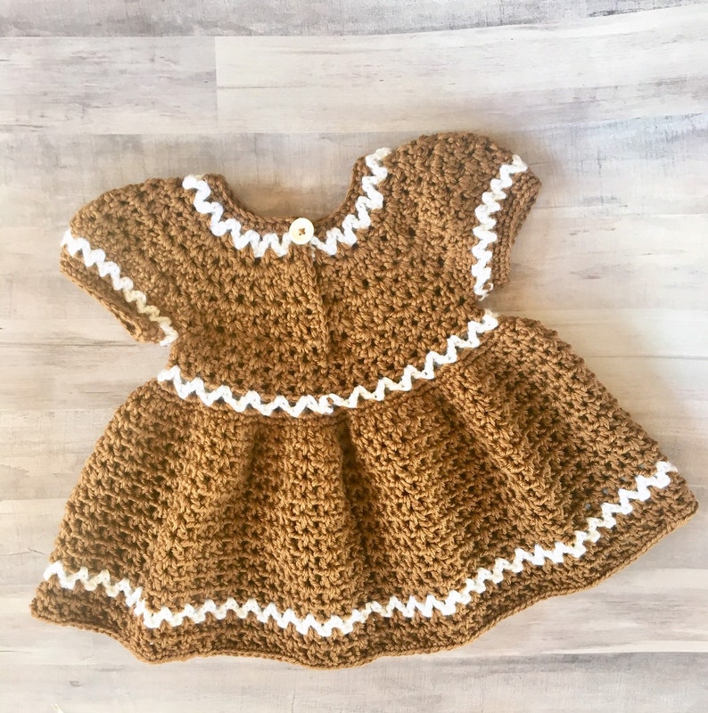 Gingerbread Crochet Pattern, Gingerbread Dress Pattern, Crochet Christmas Dress Pattern, Christmas crochet patterns, crochet dress pattern image 7