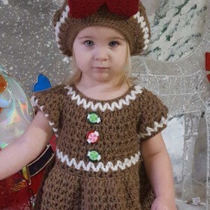 Gingerbread Crochet Pattern, Gingerbread Dress Pattern, Crochet Christmas Dress Pattern, Christmas crochet patterns, crochet dress pattern image 6