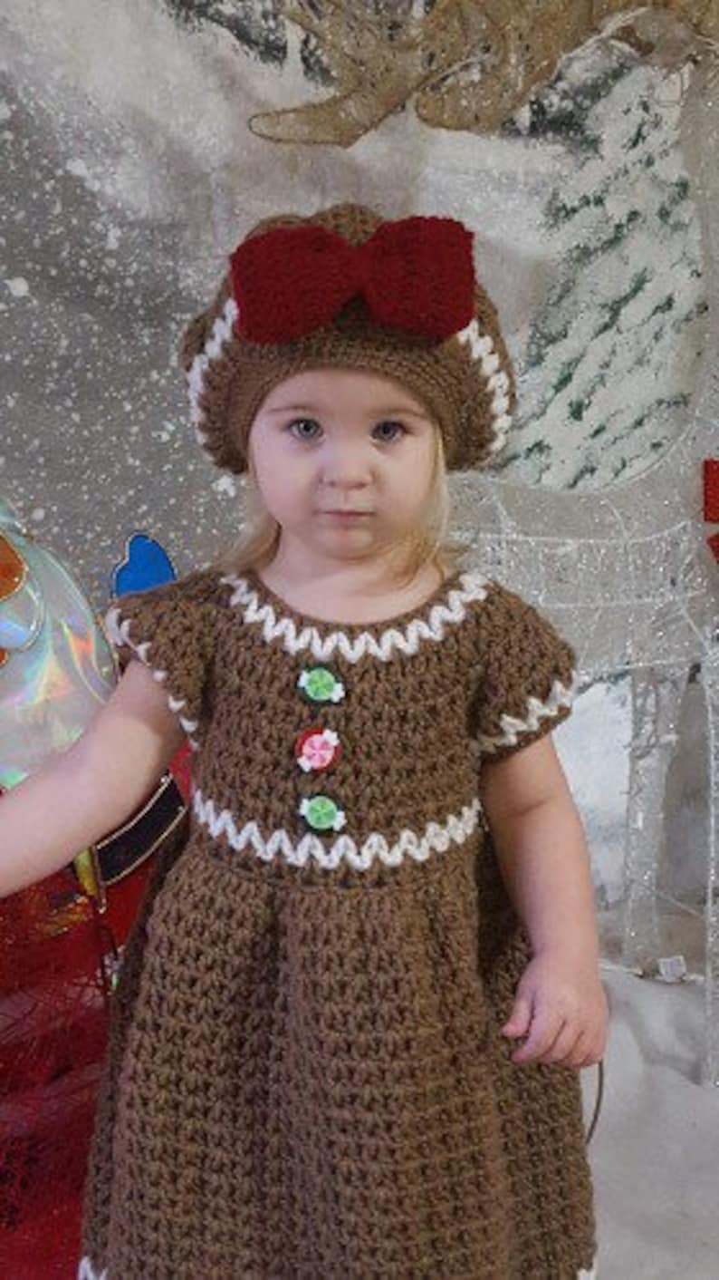 Gingerbread Crochet Pattern, Gingerbread Dress Pattern, Crochet Christmas Dress Pattern, Christmas crochet patterns, crochet dress pattern image 6