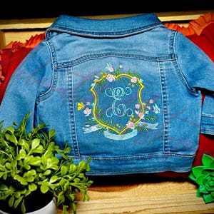 EMBROIDERED Custom Denim JACKET| Kids Denim Jacket | Custom Jean Jacket | Custom Denim Jacket | Embroidered jean jacket | bridal