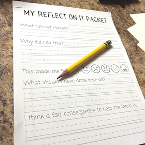 Think Sheet - Reflection Packet for Behavior