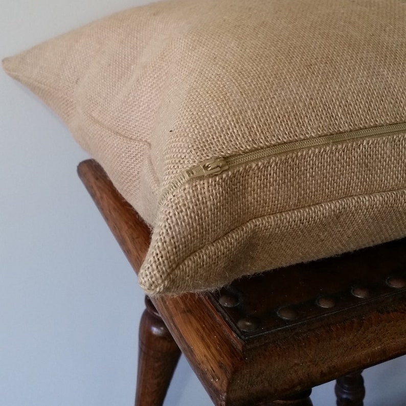 STAY AWHILE Premium Natural Burlap Pillow Cover With Cotton Etsy