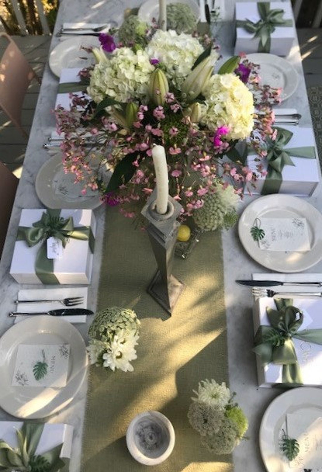 SAGE GREEN Burlap Table Runner With 1/2 Fringe Etsy