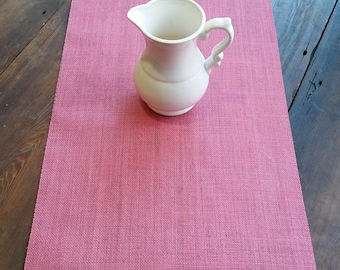 BUBBLEGUM PINK Burlap Table Runner