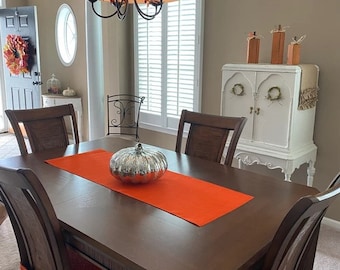 ORANGE Premium Burlap Table Runner - No Fringe