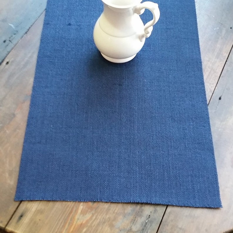 Aqua Ocean Turquoise Sky Ivory or Natural Electric Navy 12 inch wide BLUE Premium Burlap Runner Roll