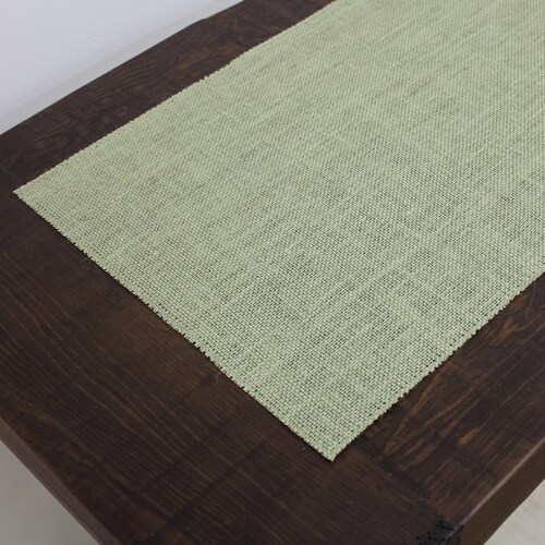 SAGE GREEN Premium Burlap Table Runner With 5 Knotted Etsy