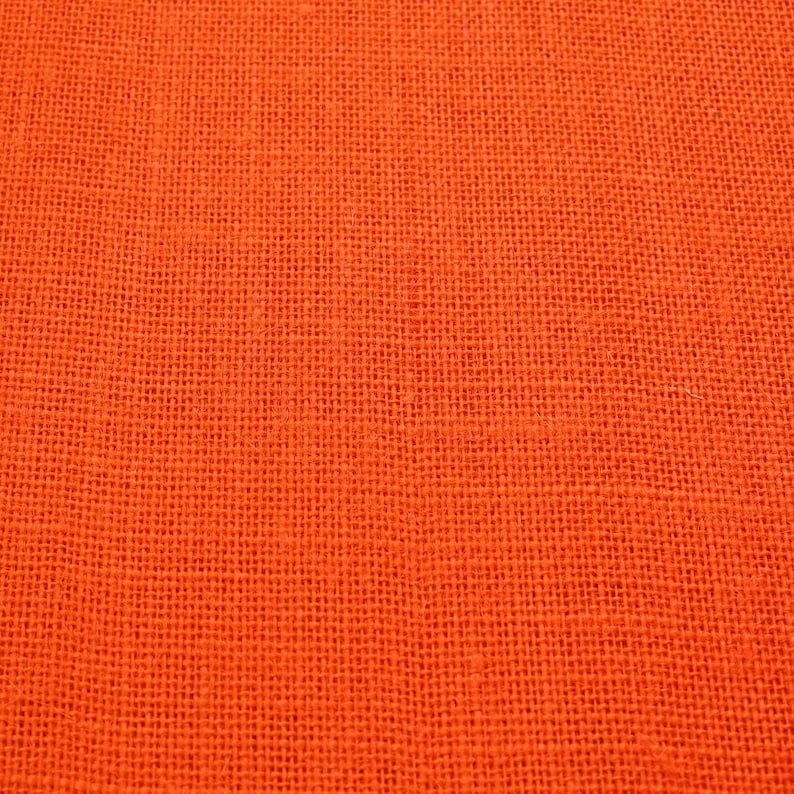 Orange Burlap Fabric by the Yard 58 60 Wide Etsy
