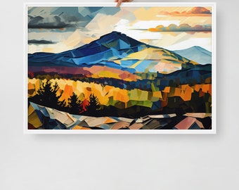 Catskill Mountains Inspired Landscape Digital Art Print - Framed Canvas Wall Art - Nature Home Decor - Original Artwork