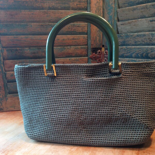RESERVED FOR EMI Classic Green Woven Handbag