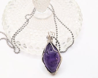 Amethyst pendant - February birthstone necklace - February birthday gifts