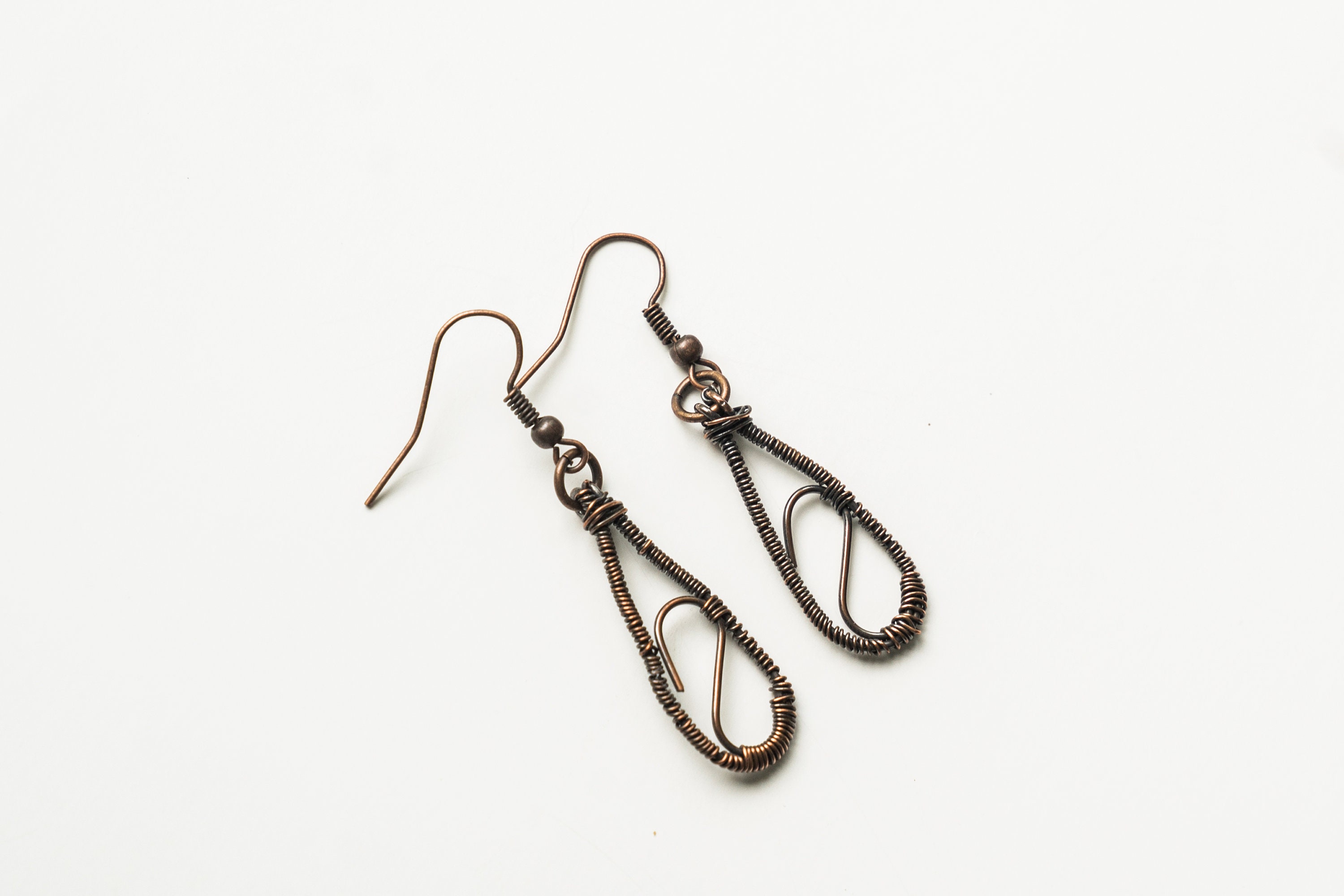 Copper Earrings Copper Wire Earrings Etsy Denmark