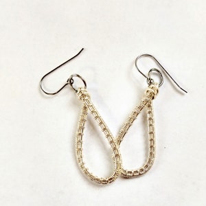 Sterling Silver Dangle Earrings, Handmade Wire Wrapped Jewelry image 1