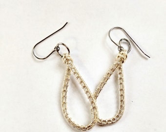 Sterling Silver Dangle Earrings, Handmade Wire Wrapped Jewelry