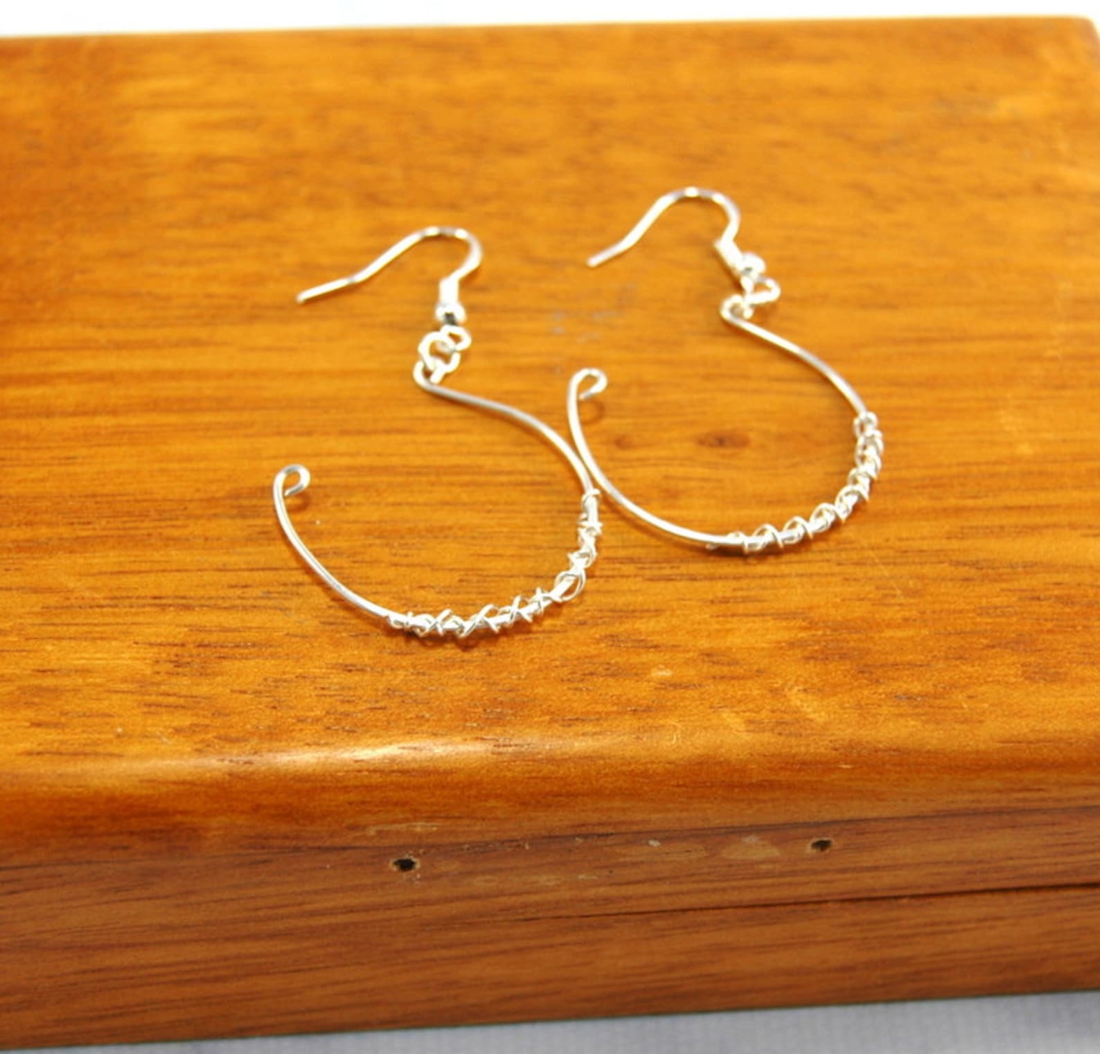 Silver Wire Hoop Earrings Silver Loop Earrings Gift for Etsy