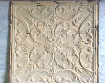 1890s antique salvaged decorative tin ceiling tile 24 x 24 100 18i tan mocha metal - Antique Ceiling Tiles 1890s antique salvaged decorative tin ceiling tile 24 x 24 100 18i tan mocha metal - Antique Ceiling Tiles