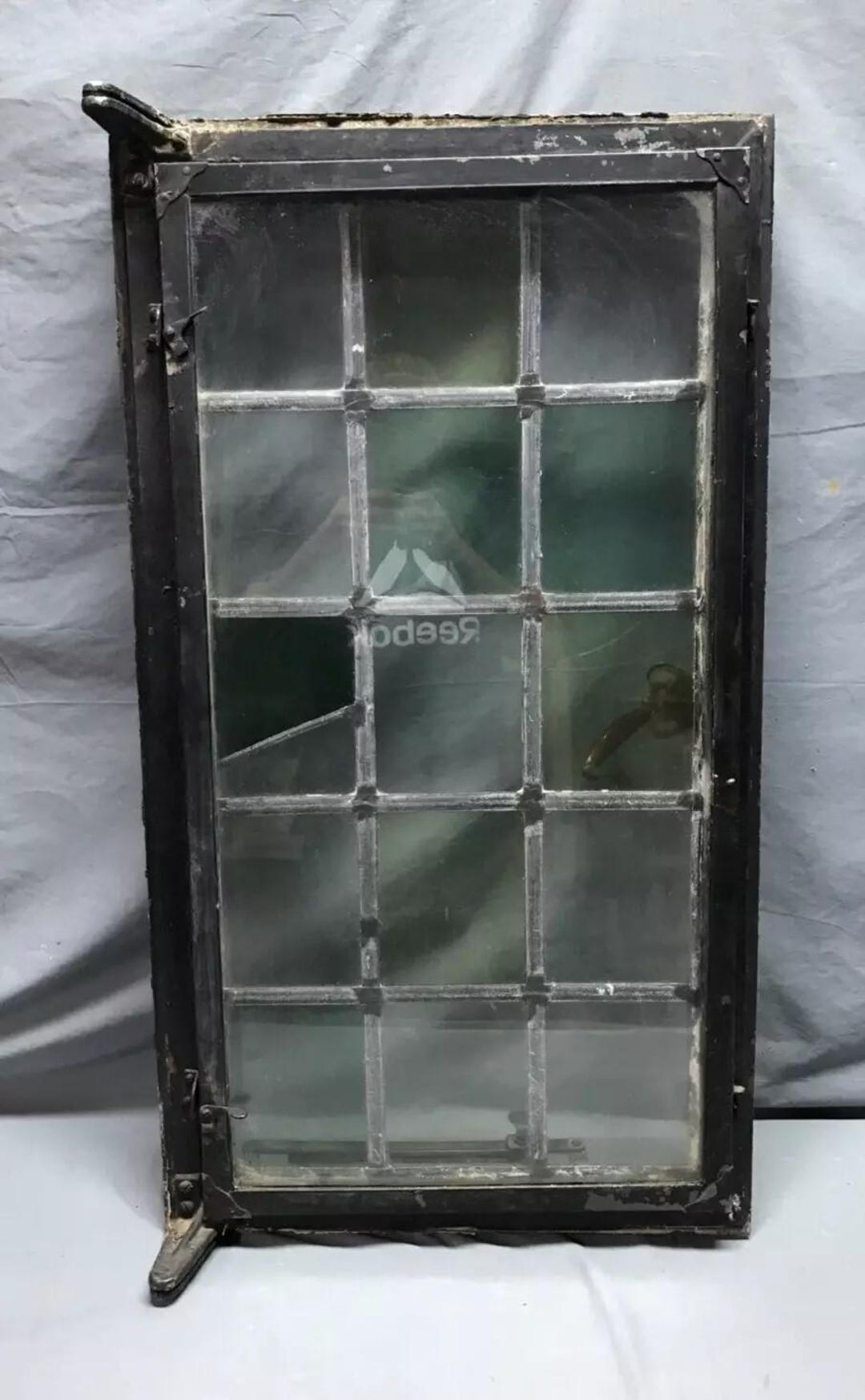 VTG Steel 16 Lite Leaded Stained-glass 20x37 Tutor Casement Window Old ...
