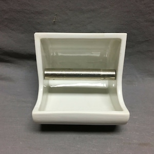 Antique Vintage White Bathroom Tile In Mount Toilet Paper Holder Old 182-25E