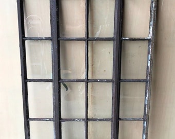 Vtg Industrial Steel 8 Lite Casement Double Sidelight Window 38x52  1371-22B ***PICK UP ONLY***