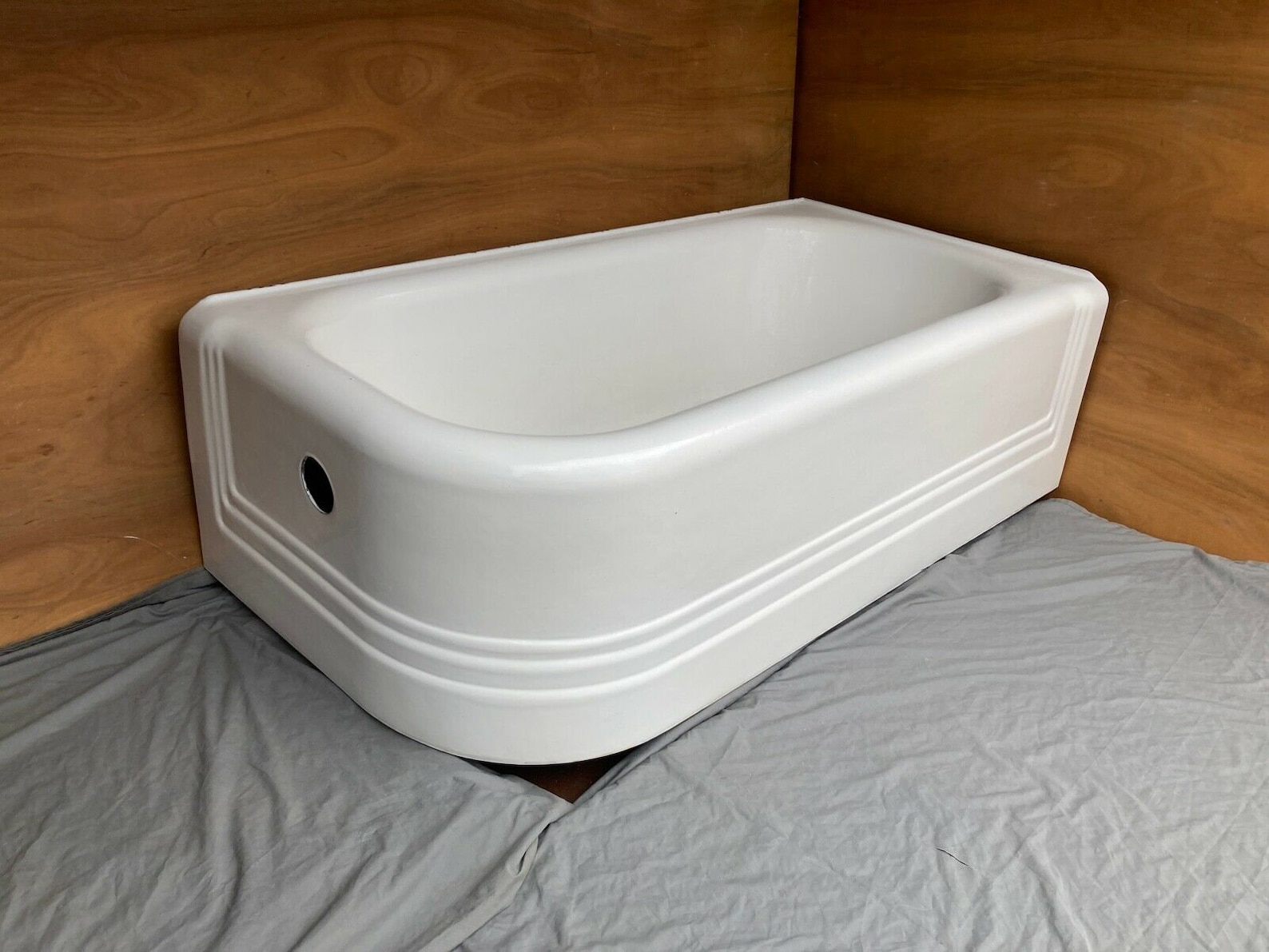 Antique 5' Cast Iron White Porcelain Alcove Tub Vtg Bath Etsy