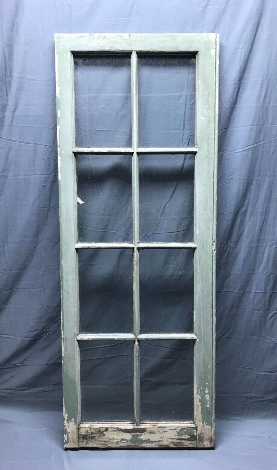 Single Antique 8 Lite Shabby Glass Chic Casement Window 20x54 Green VTG ...