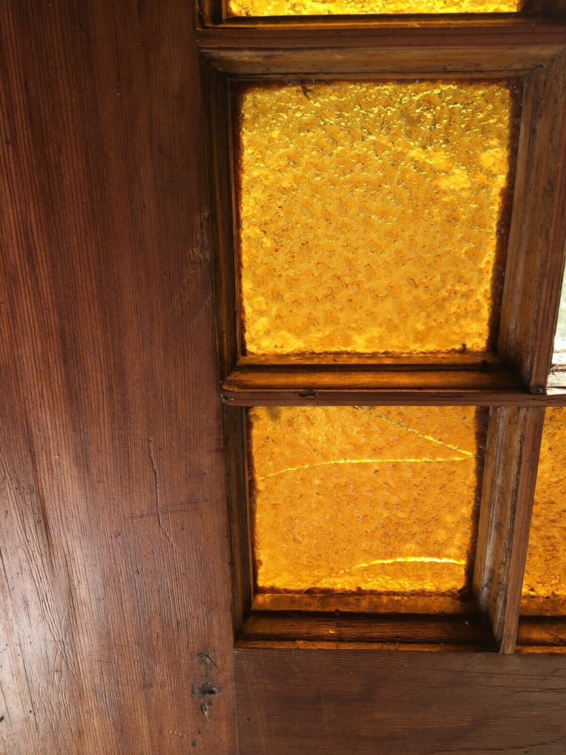 1 Antique Exterior Stained Amber Textured Glass 34x83 Entryway Etsy
