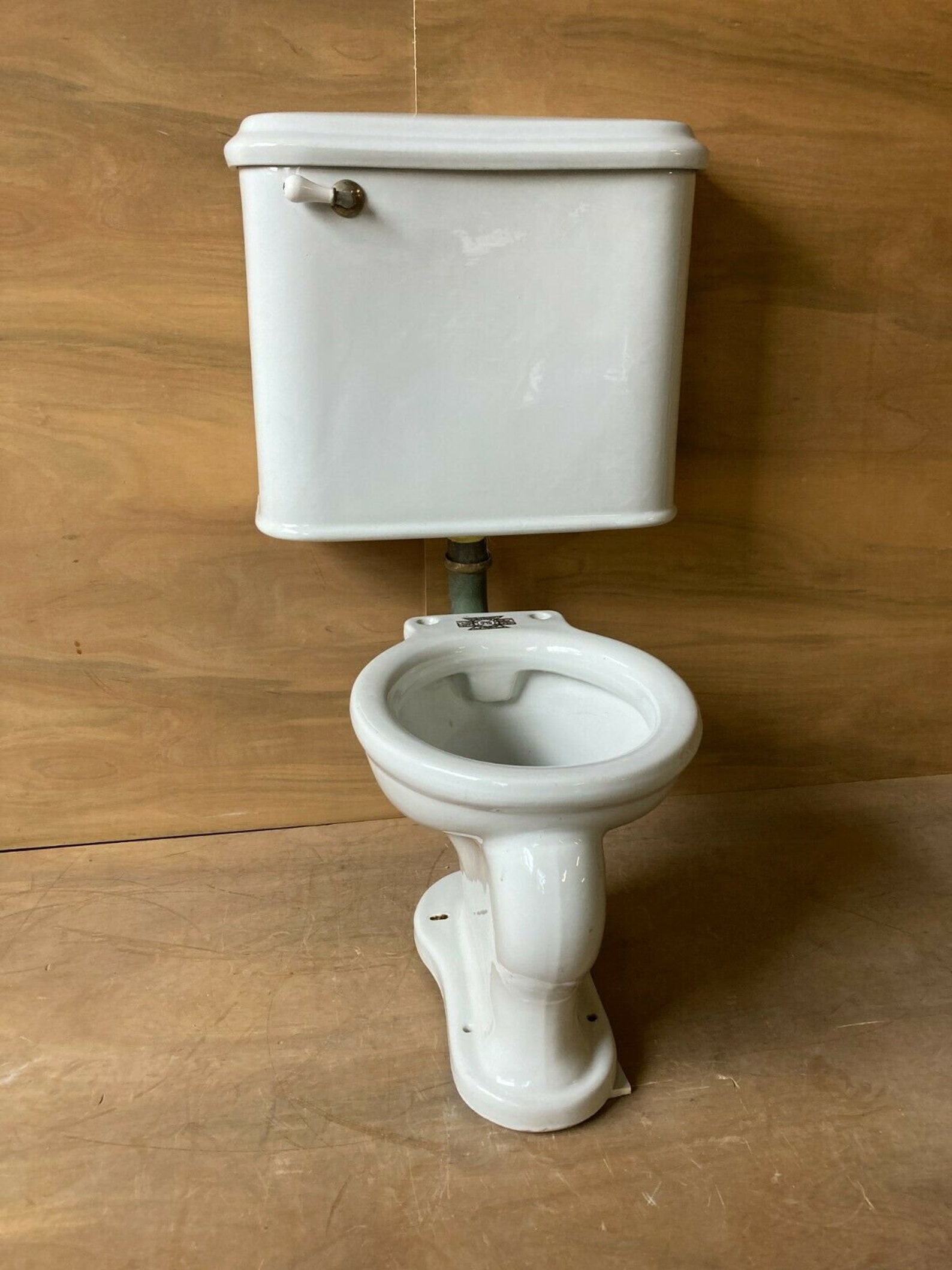 Antique White Porcelain Complete Toilet Bowl Tank Lid Old Vtg Etsy