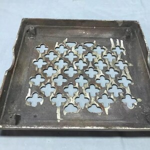 Antique Cast Iron Radiator Cover Gothic Cover Plant Stand Trivet VTG ...
