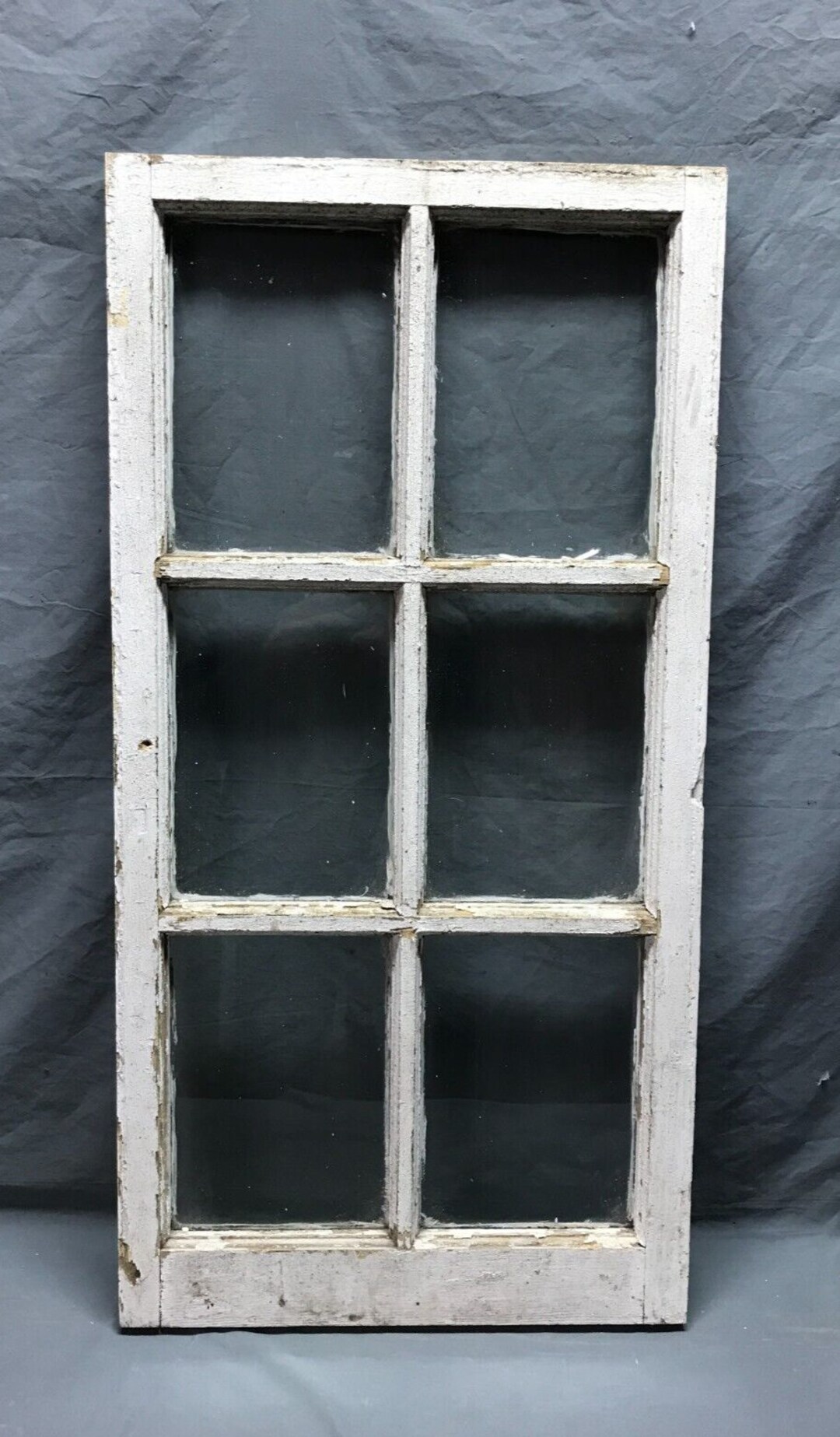Antique 19x38 6 Lite Single Casement Shabby White Window VTG Old Chic ...
