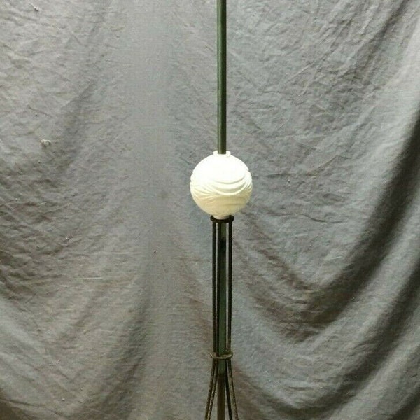 Antique 60" Lighting Rod Copper Metal Star Milk Glass Ball Vintage Old 1306-21B