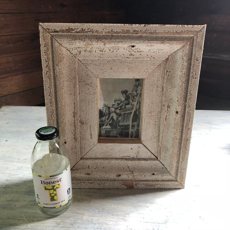 Oversized 1890/'s wood molding picture frame 4x6 Gray /& white 6-19-7