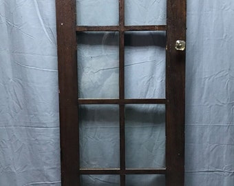 Antique Single 8 Lite Casement 18x47 Cabinet Cupboard Window Vintage 1861-22B