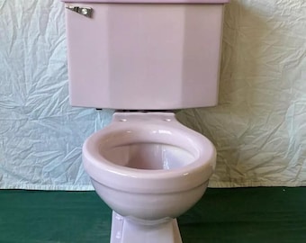 Vintage Deco Mid Century Lavender Lilac Toilet Round Bowl Old Standard 88-25E