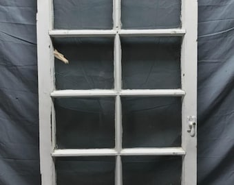 Antique Single Shabby White 8 Lite Casement Window 24x42 VTG Old Chic 473-26B