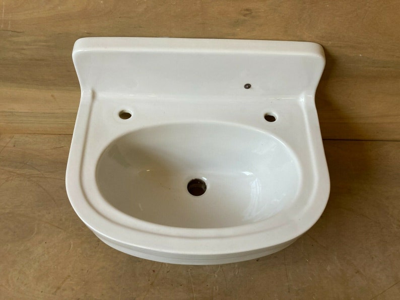 Vtg Half Round Wall Mount Bath Sink Ceramic White Porcelain | Etsy