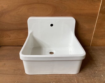 Vtg High Back White Porcelain 24" Farm Sink NOS Kohler Single Basin Old 151-23E ***Pick up Only***