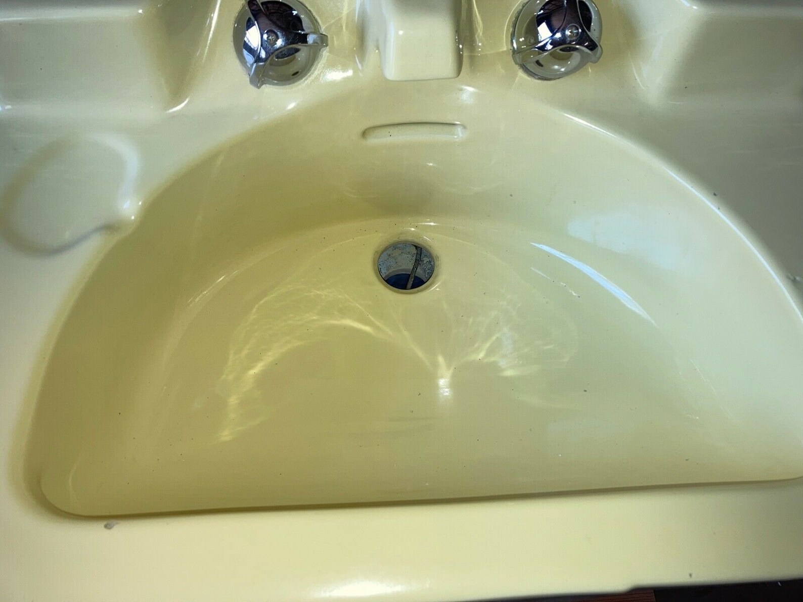 Vtg Mid Century Yellow Porcelain Bath Sink Chrome Legs Old Etsy