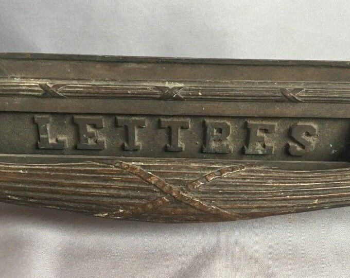 Rare Antique Cast Bronze Mail LETTERS Slot Pull Door Handle Old Vtg 426 ...