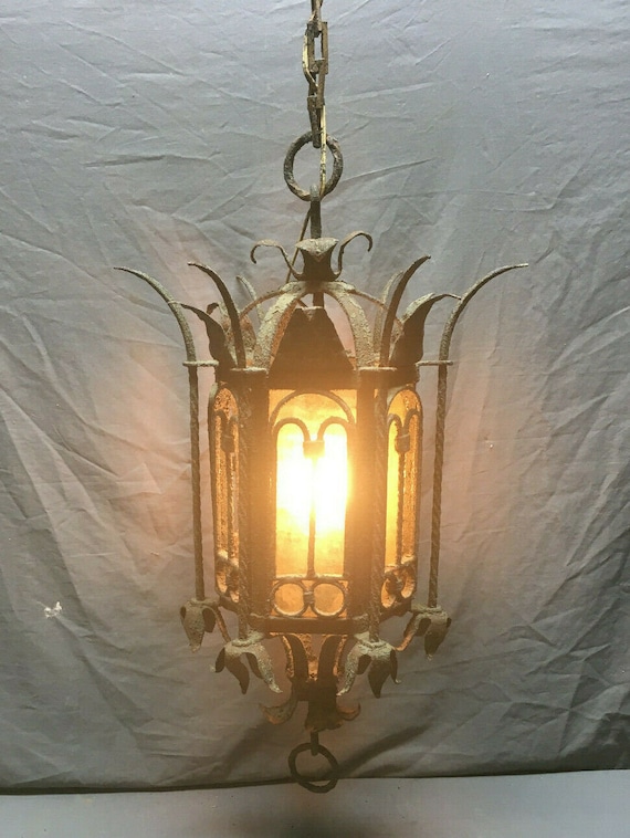 Antique Gothic Decorative Wrought Iron Ceiling Light Fixture Etsy