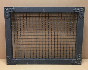 Antique Cast Iron & Wire 19x26 Cold Air Return Wall Grill Wall Vent 865-26B