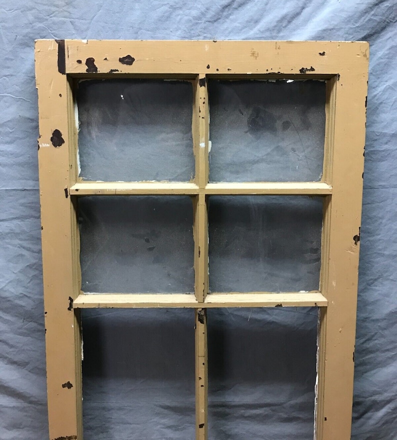 Antique 6 Lite Shabby Casement Window Cabinet Cupboard 20X56 VTG Old ...
