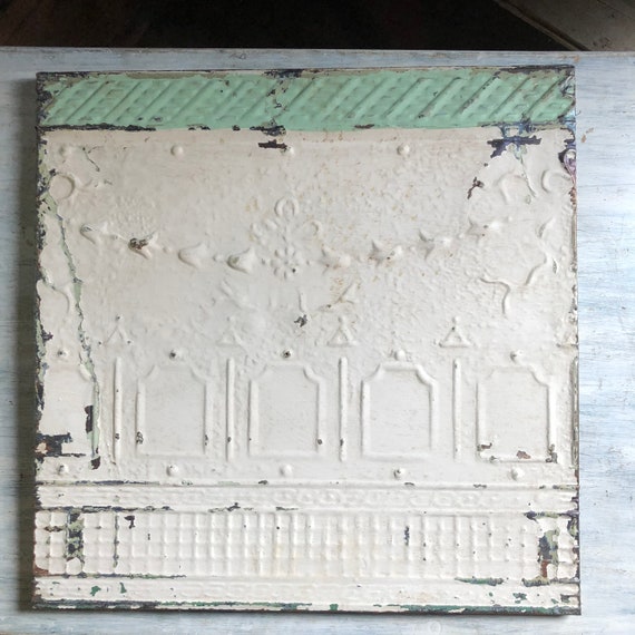 23 X 23 Antique Tin Ceiling Tile Wrapped Wall Art Anniversary Etsy
