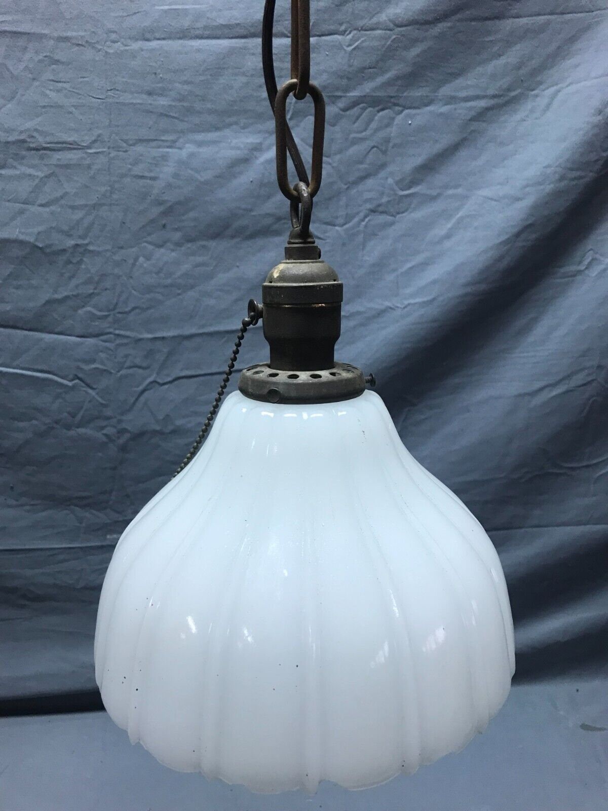 Scalloped glass pendant sale light