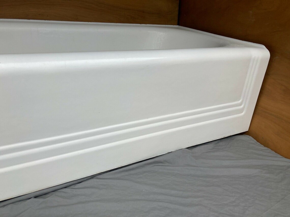Antique 5' Cast Iron White Porcelain Alcove Tub Vtg Bath - Etsy